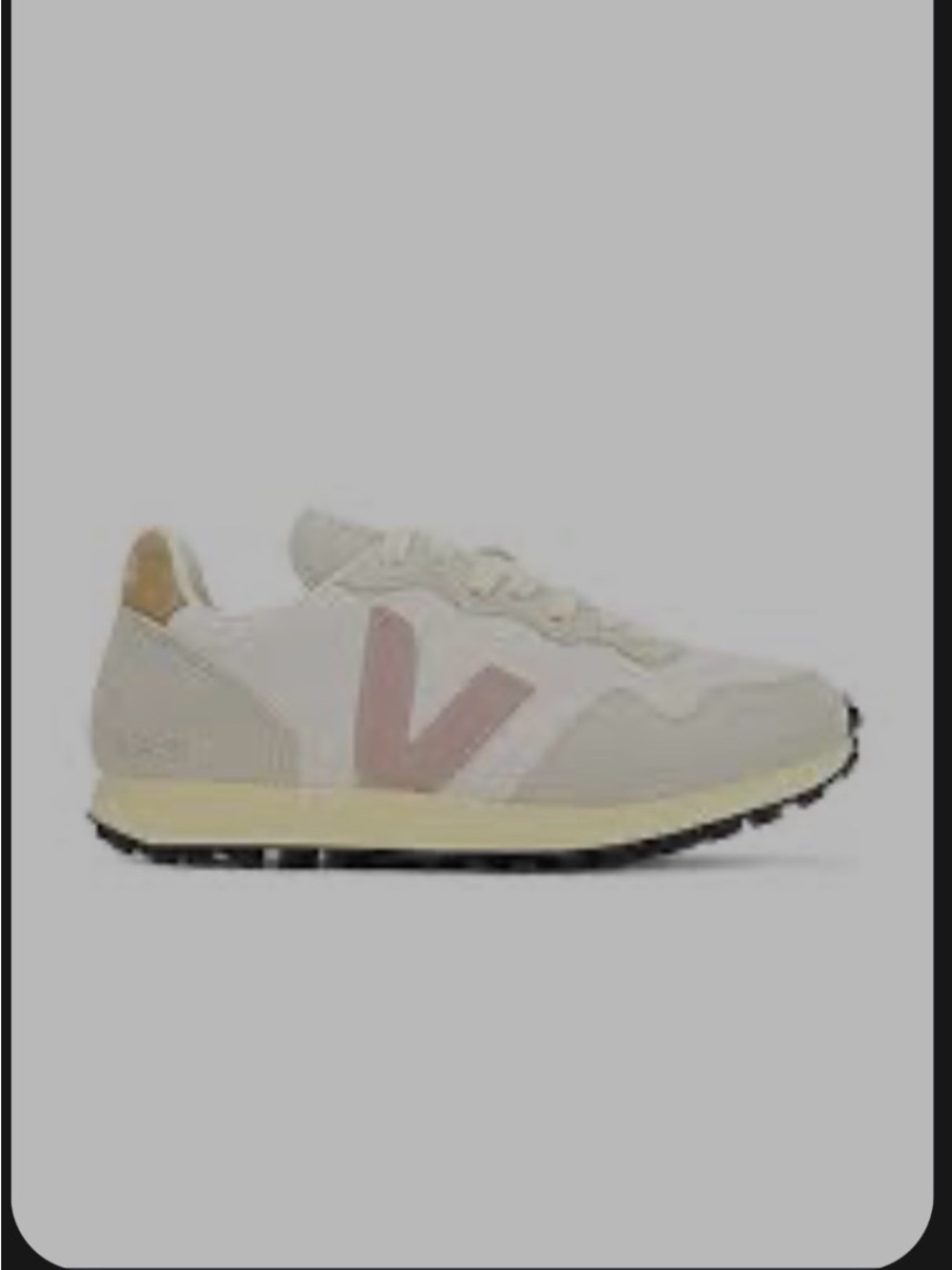 Veja Women's White Sneaker with Pale Pink V Logo